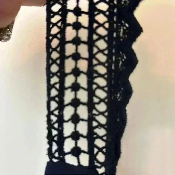 Anthropologie Maeve Navy Blue Crochet Tiered Layered Tisana Dress - Picture 9 of 9